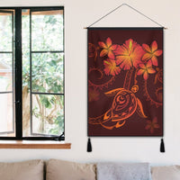 Hawaiian Turtles Hibiscus Plumeria Polynesian Hanging Poster - Red - AH - Polynesian Pride
