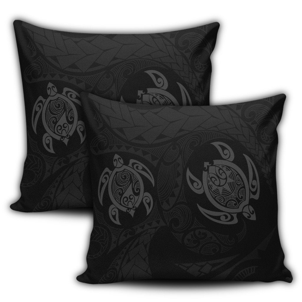 Hawaiian Two Turtle Polynesian Pillow Covers Gray AH - Polynesian Pride