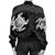 Hawaiian Two Turtle Polynesian Bomber Jacket White AH - Polynesian Pride