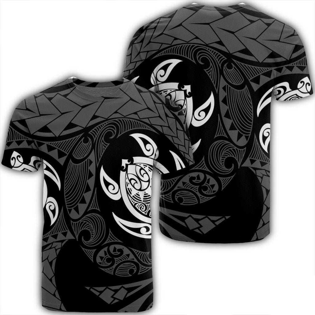 Hawaiian Two Turtle Polynesian T Shirt White AH Unisex Black - Polynesian Pride