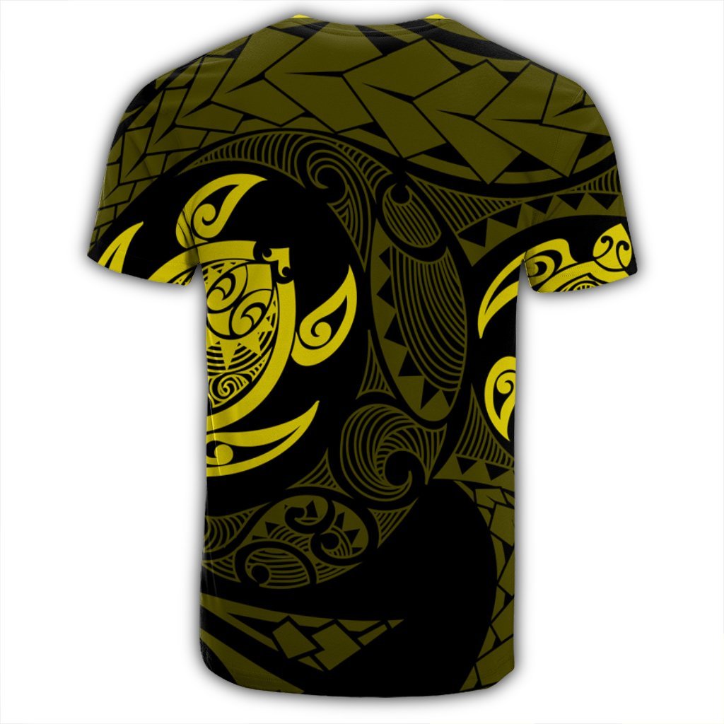 Hawaiian Two Turtle Polynesian T Shirt Yellow AH - Polynesian Pride