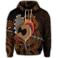 Hawaiian Warrior Helmet Kanaka Polynesian Zip Hoodie - Polynesian Pride