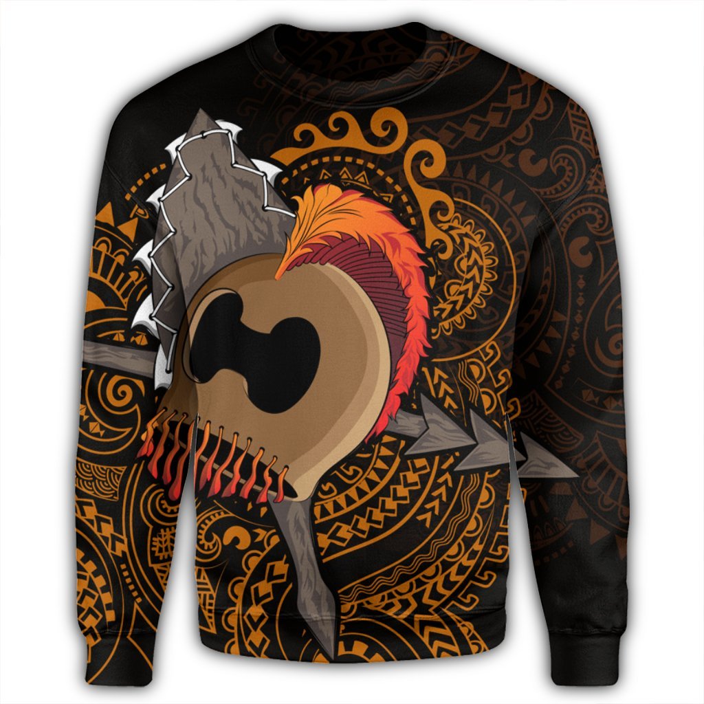 Hawaiian Warrior Helmet Kanaka Polynesian Sweatshirt - AH - Polynesian Pride