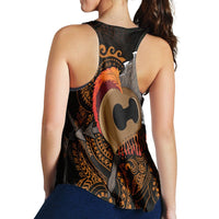 Hawaiian Warrior Helmet Kanaka Polynesian Racerback Tank - AH - Polynesian Pride