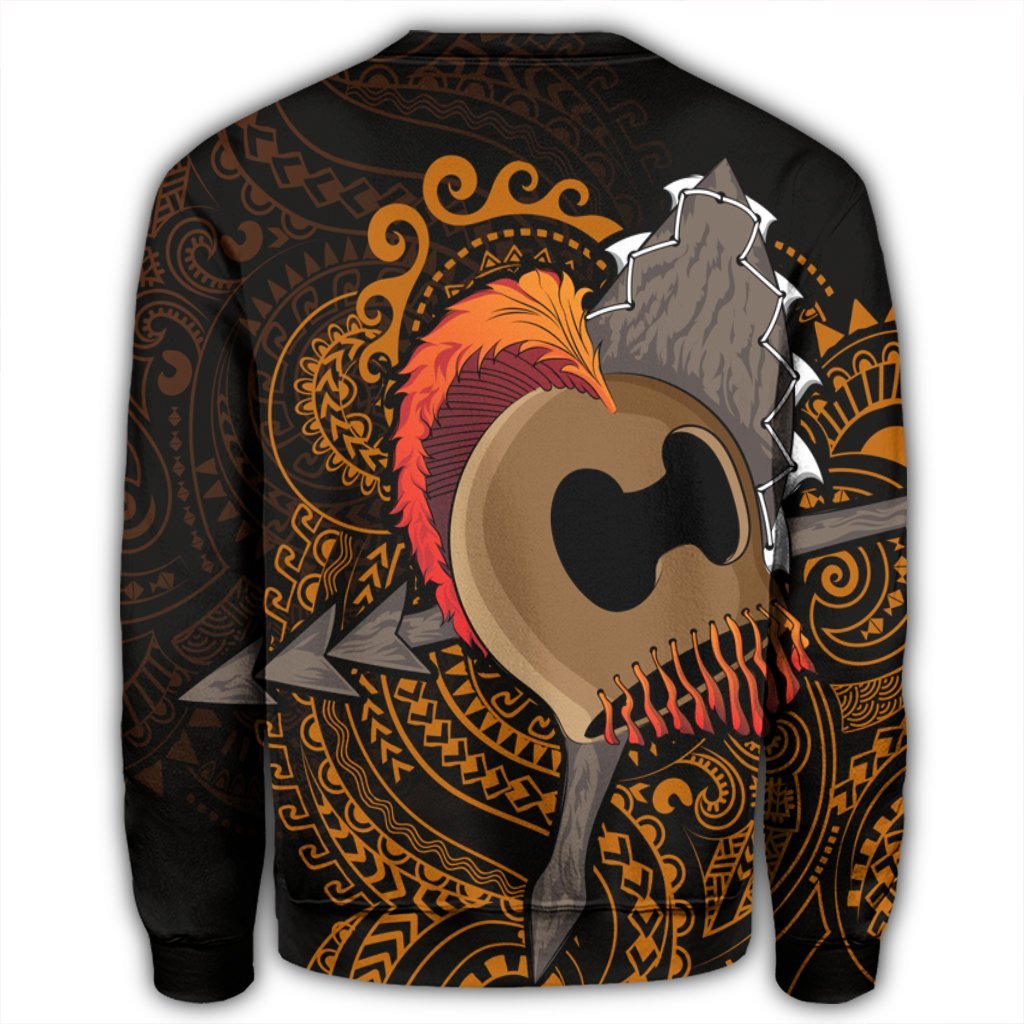 Hawaiian Warrior Helmet Kanaka Polynesian Sweatshirt - AH - Polynesian Pride