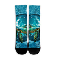 Hawaiian Whirlpool Turtle Polynesian Crew Socks - AH - Polynesian Pride