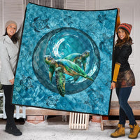 Hawaiian Whirlpool Turtle Polynesian Premium Quilts - AH - Polynesian Pride