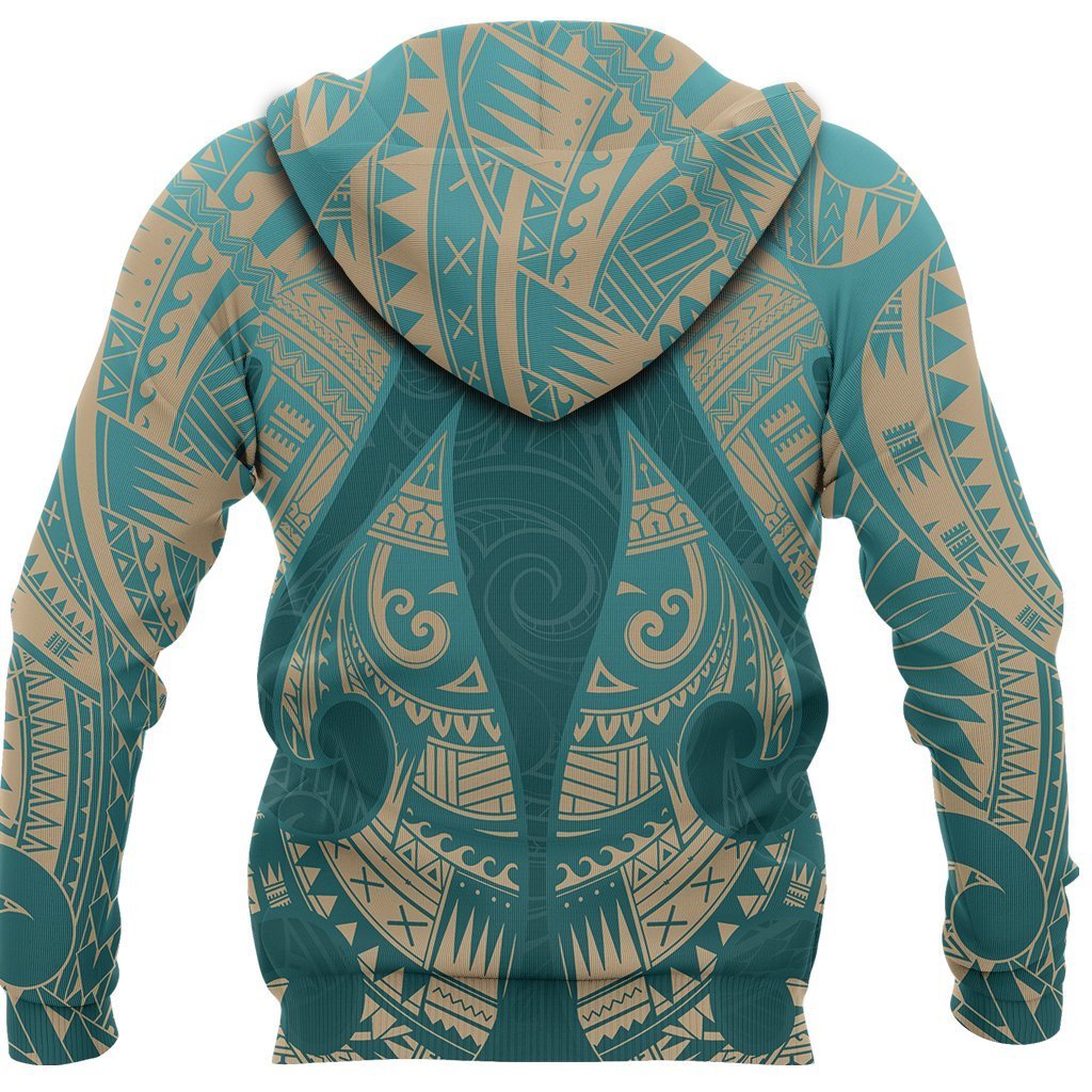 New Zealand Maori Zip Hoodie, Hei Matau Tattoo Full Zip Hoodie - Polynesian Pride