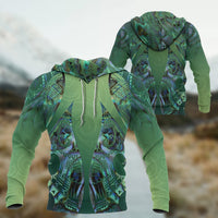 New Zealand Maori Hoodie, Hei Matau Paua Shell Pullover Hoodie - Polynesian Pride