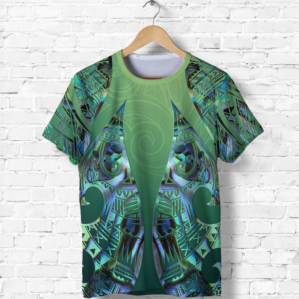 New Zealand Maori T Shirt, Hei Matau Paua Shell Shirt Unisex Black - Polynesian Pride