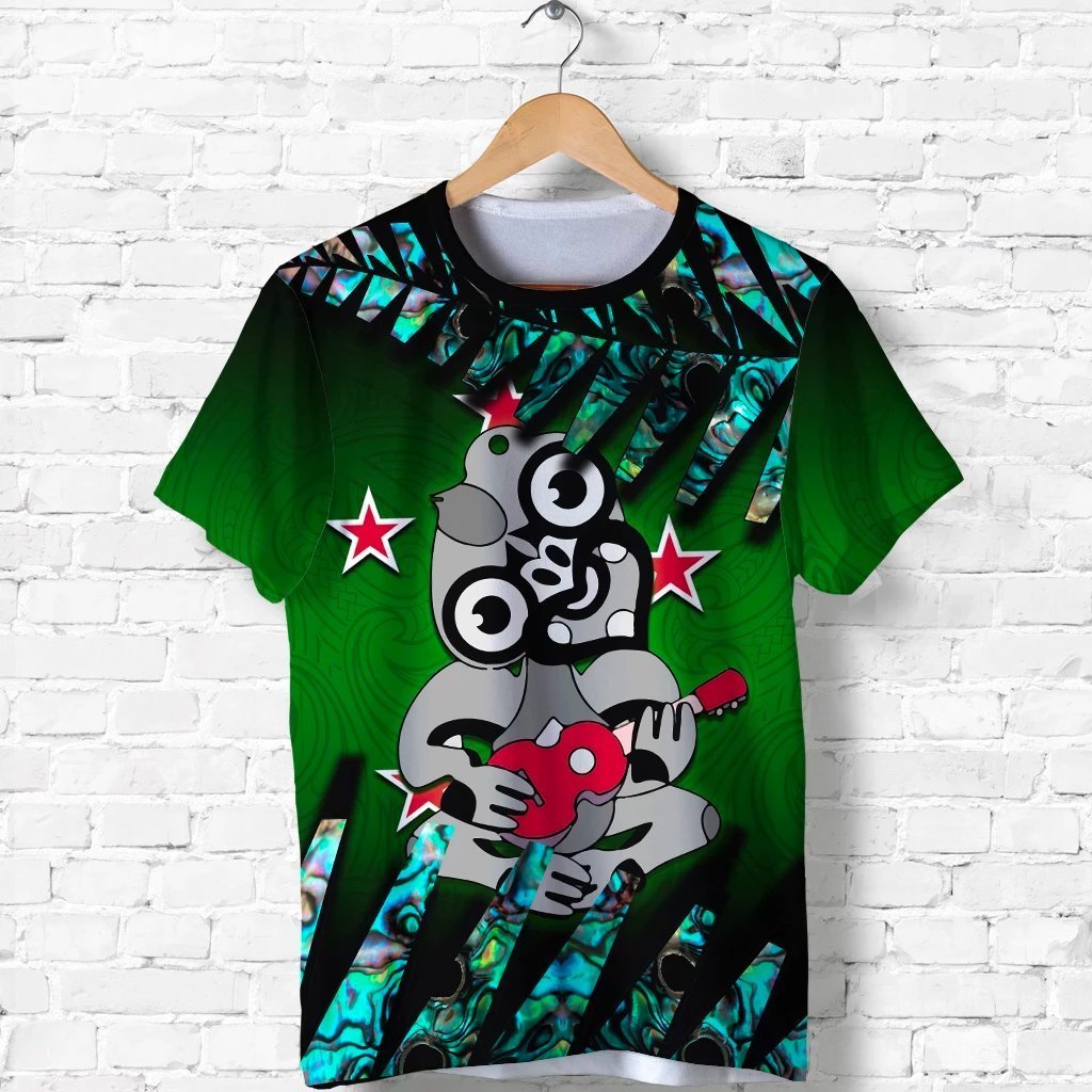 Hei Tiki Ukulele Music Maori T Shirt Unisex Black - Polynesian Pride