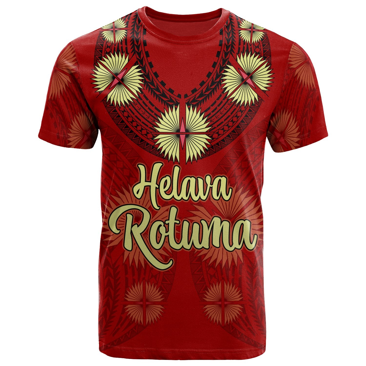 Rotuma T Shirt Hevala Rotuma Tefui Flowers Unisex Red - Polynesian Pride