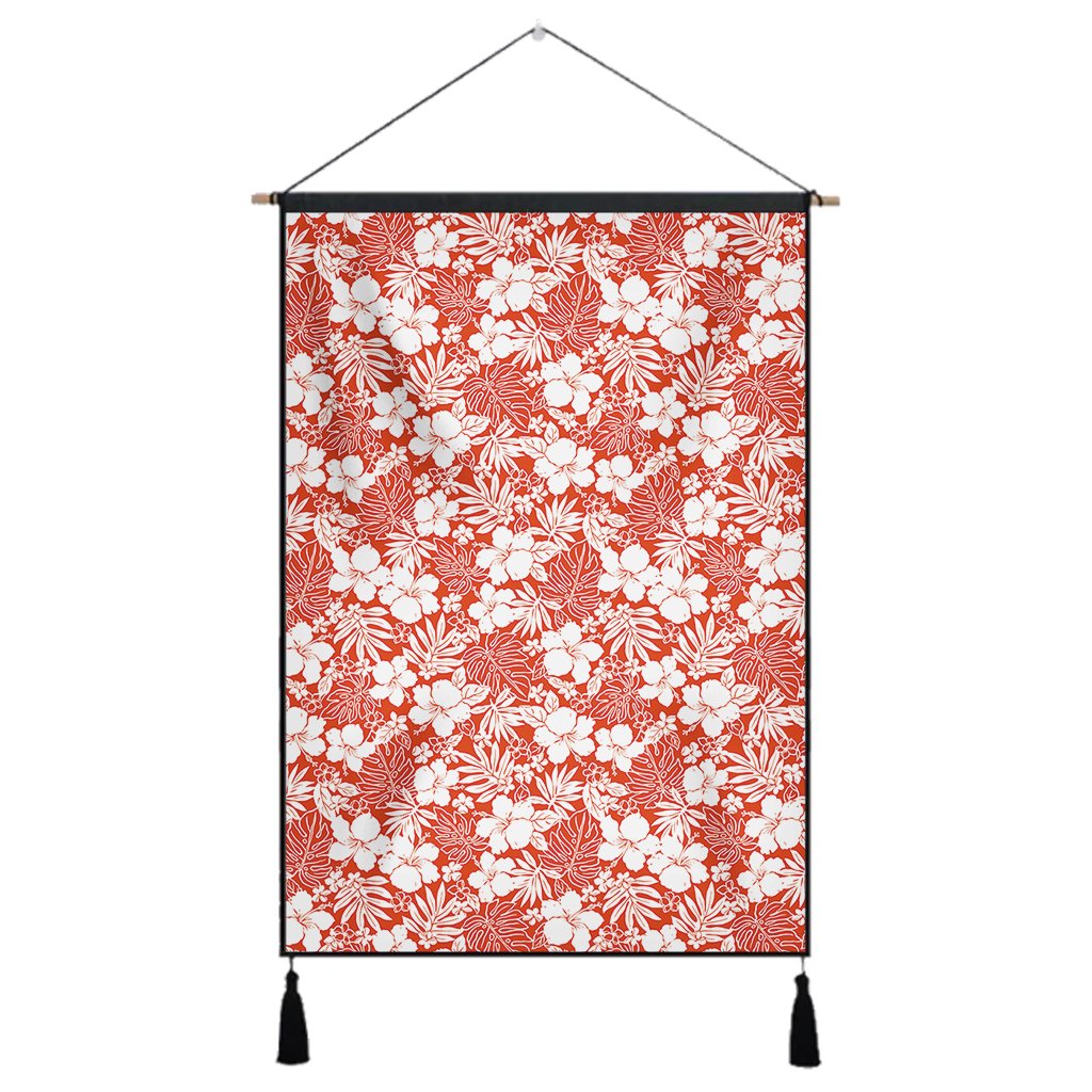 Hibiscus Flower Pattern Hanging Poster - AH Hanging Poster 43 x 65 cm Cotton And Linen - Polynesian Pride