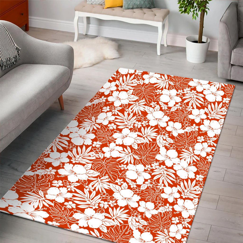 Hibiscus Flower Pattern Area Rug - AH - Polynesian Pride