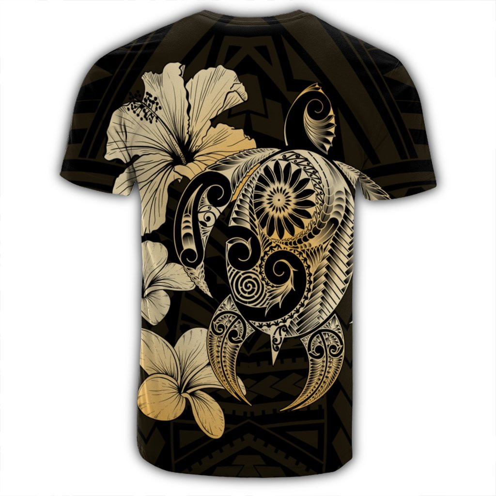 Hibiscus Plumeria Mix Polynesian Turtle T Shirt AH - Polynesian Pride