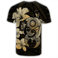 Hibiscus Plumeria Mix Polynesian Turtle T Shirt AH - Polynesian Pride