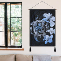 Hibiscus Plumeria Mix Polynesian Turtle Hanging Poster Blue - AH - Polynesian Pride