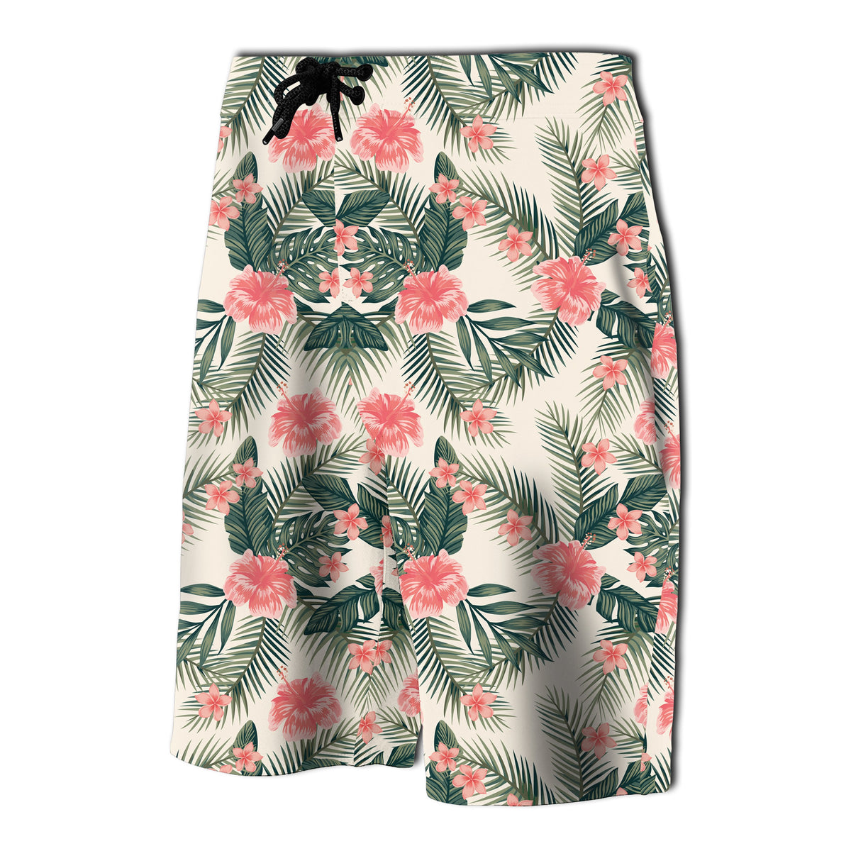 Hibiscus Plumeria Tropical Red Board Shorts - Polynesian Pride