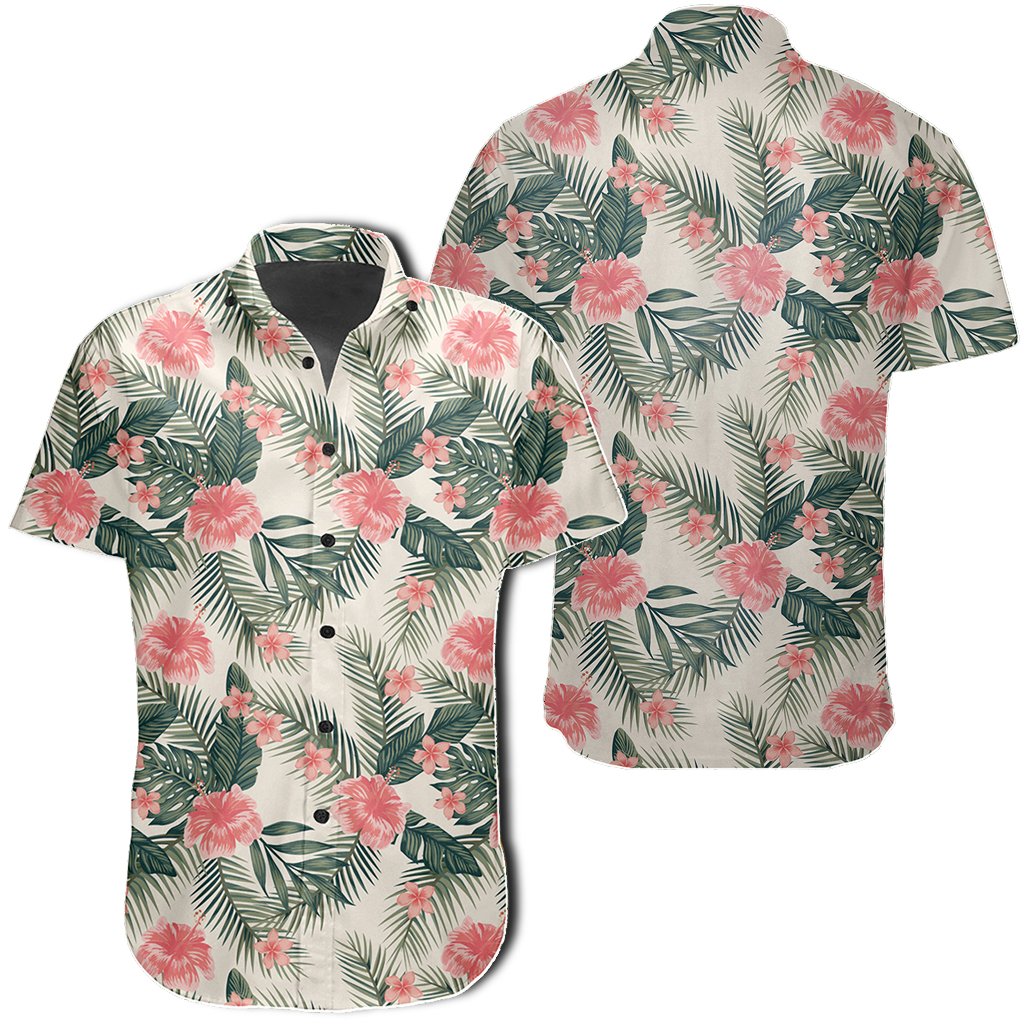 Hawaiian Shirt - Hibiscus Plumeria Tropical Red Shirt Unisex Black - Polynesian Pride