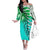 Polynesian Pride New Zealand Silver Fern Off Shoulder Long Sleeve Dress Colorful Color Women Art - Polynesian Pride