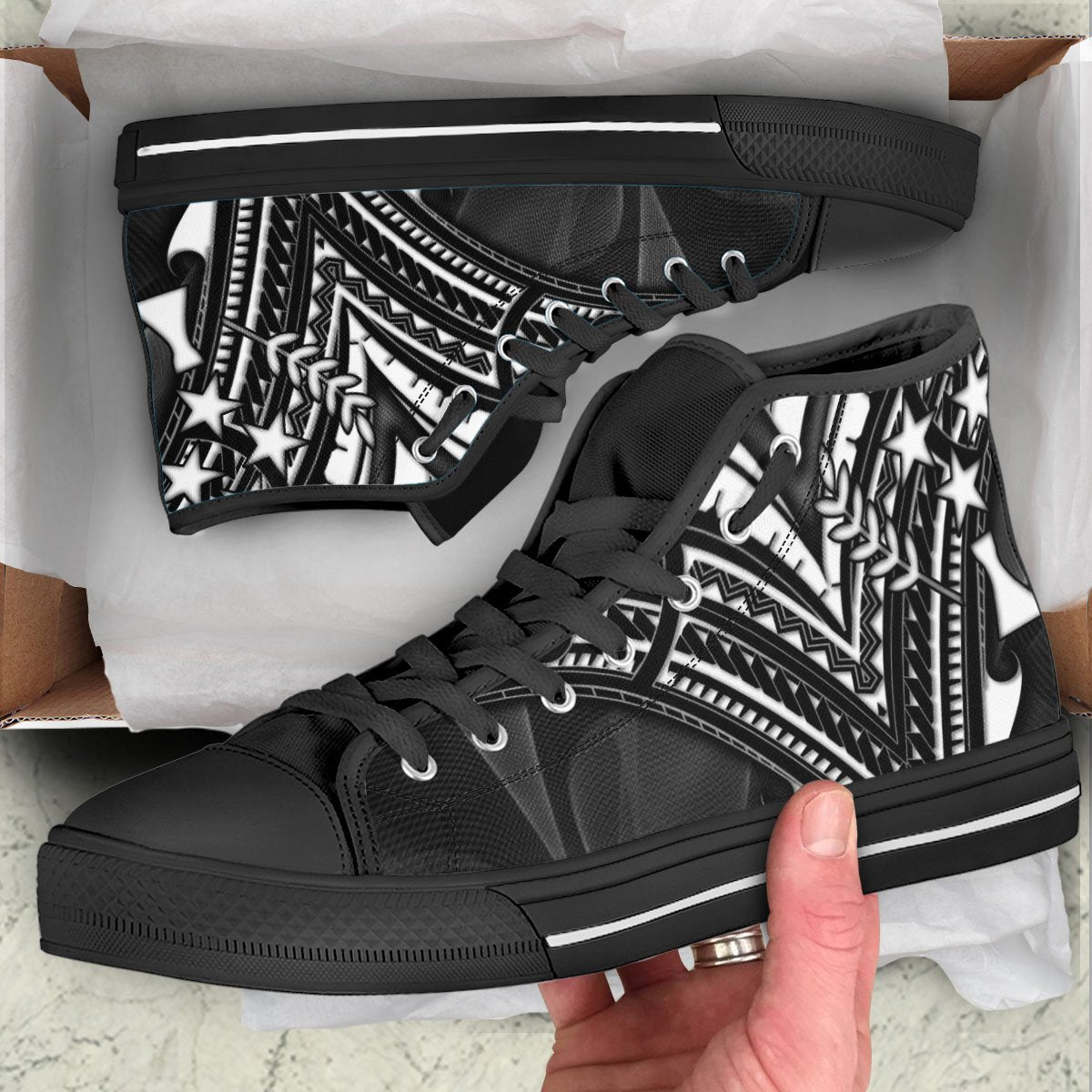 Kosrae State High Top Shoes - Cross Style - Polynesian Pride