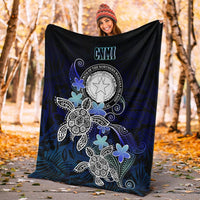 CNMI Polynesian Premium Blanket - Blue Turtle Couple - Polynesian Pride