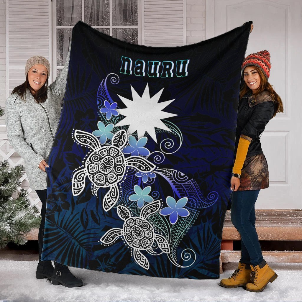 New Caledonia Polynesian Premium Blanket - Blue Turtle Couple - Polynesian Pride