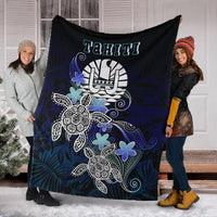 Tahiti Polynesian Premium Blanket - Blue Turtle Couple - Polynesian Pride