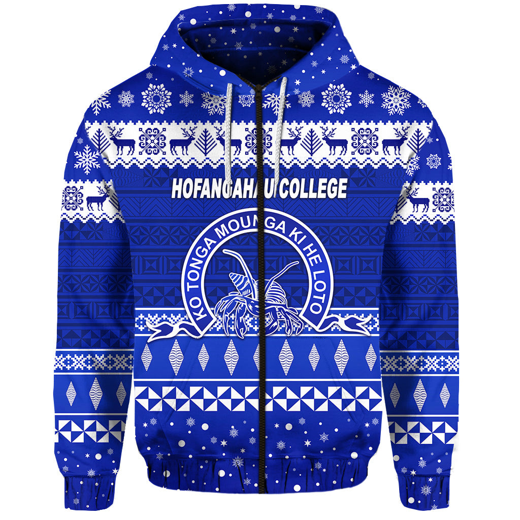 Hofangahau College Christmas Zip Hoodie Simple Style LT8