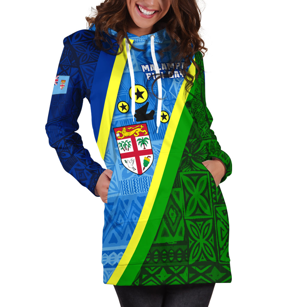 Vanuatu Malampa Fiji Day Hoodie Dress - Combine Flag Design LT4 - Polynesian Pride