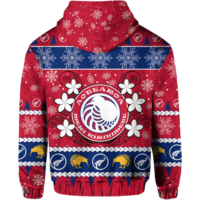 New Zealand Aotearoa Meri Kirihimete Hoodie Maori Kiwi Christmas LT9 - Polynesian Pride