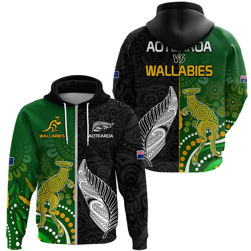 Aotearoa Rugby All Black Combine Australia Wallabies Hoodie Aboriginal ...