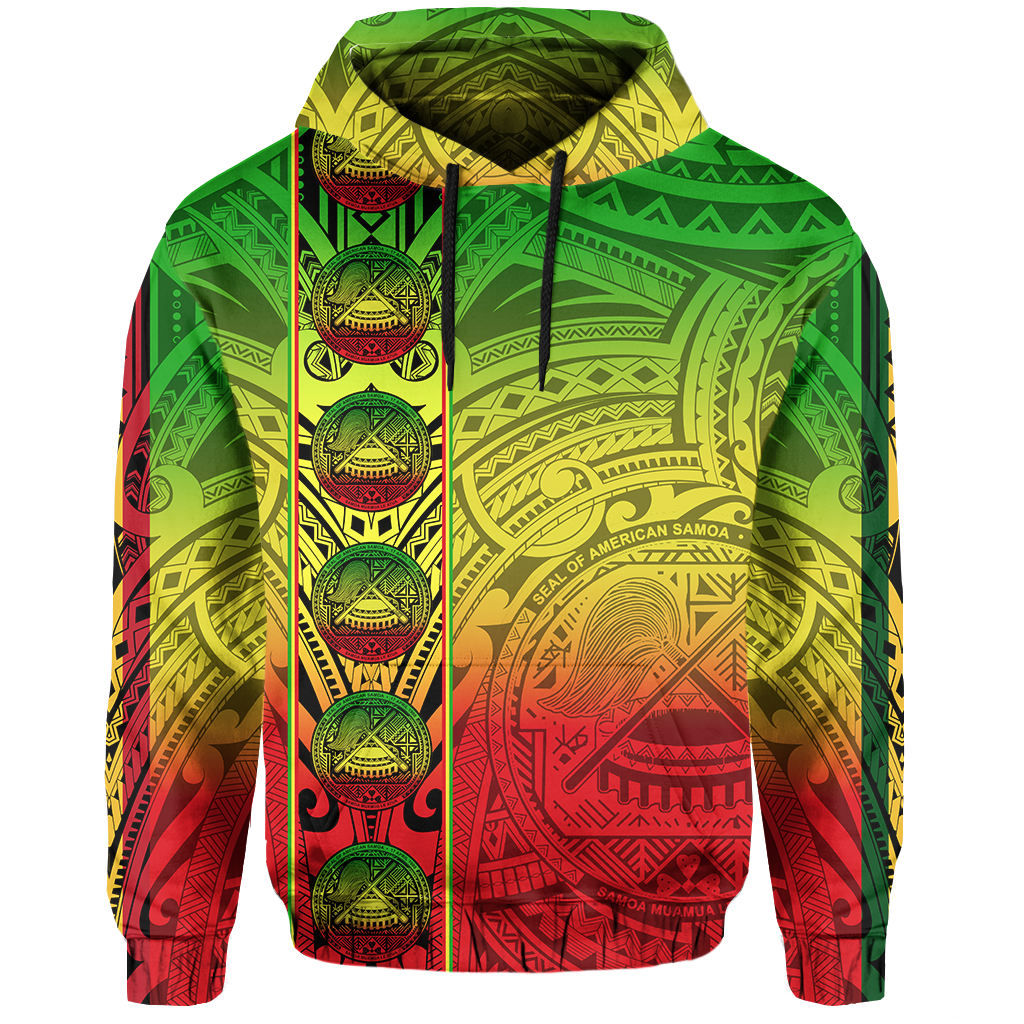 American Samoa Hoodie Rasta Life Style - Polynesian Pride