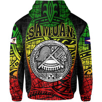 American Samoa Reggae Hoodie Zip Gel Style - Polynesian Pride