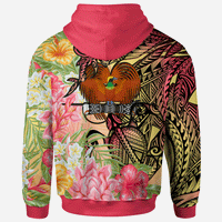 Papua New Guinea Hoodie Flowers Tropical With Sea Animals - Polynesian Pride