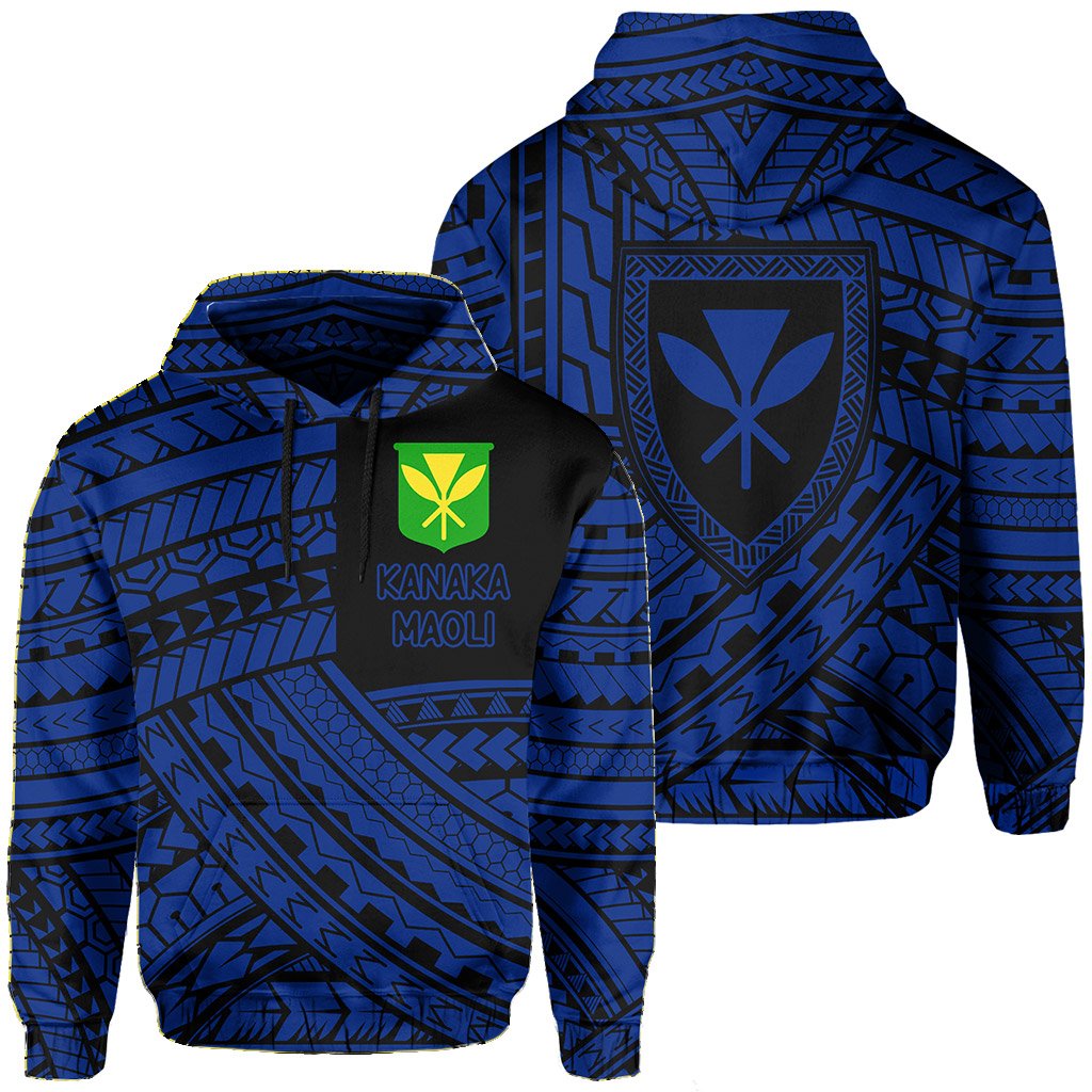 Polynesian Protect Mauna Kea Kanaka Maoli Hawaii Hoodie Blue Quarter Style Unisex Blue - Polynesian Pride