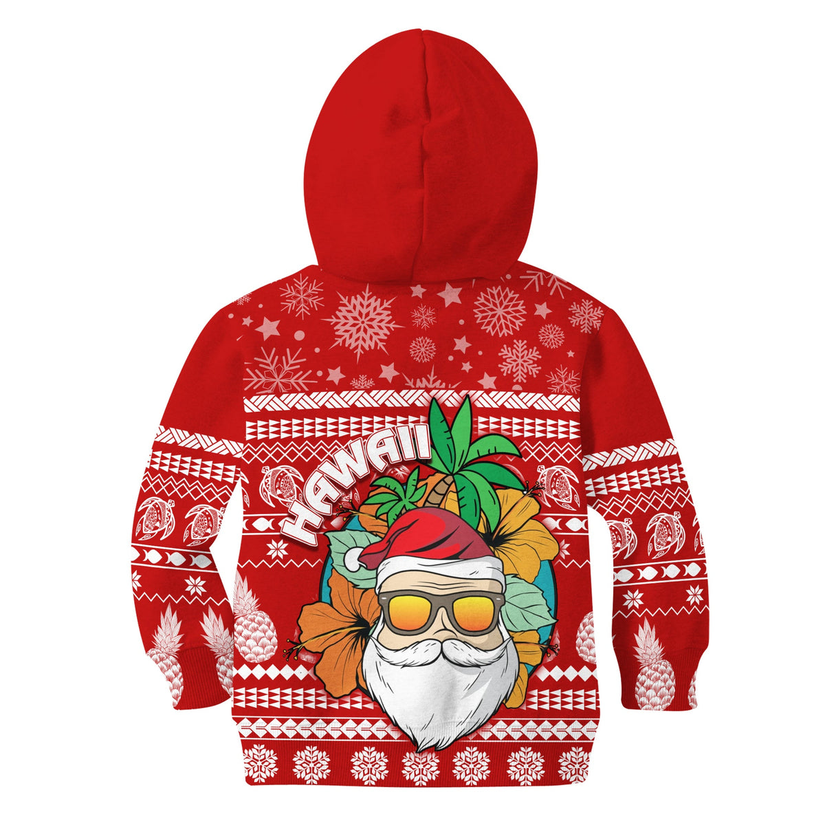 Hawaii Christmas Hoodie KID Mele Kalikimaka - Tropical Santa LT7 - Polynesian Pride