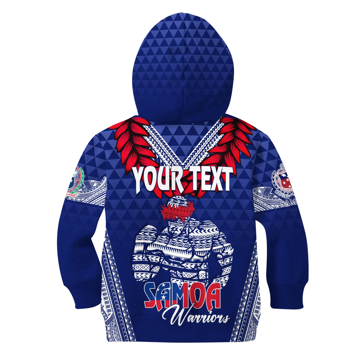 Personalised Toa Samoa Hoodie KID Ulafala Style Samoa Warriors LT7 - Polynesian Pride