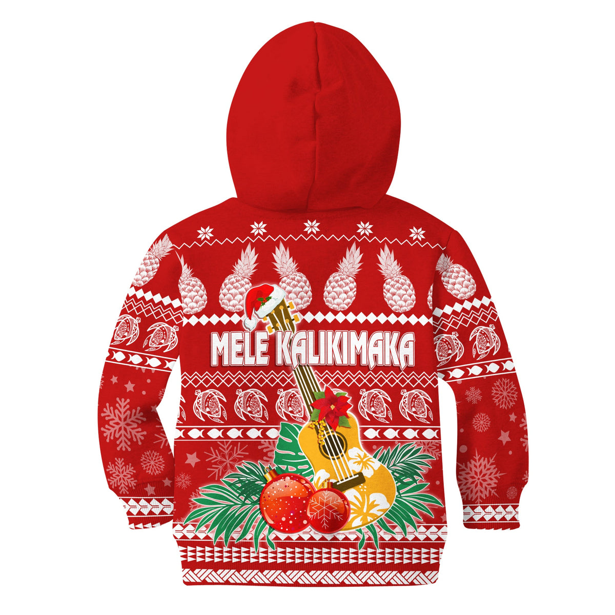 Hawaii Christmas Hoodie KID Mele Kalikimaka - Ukulele LT7 - Polynesian Pride