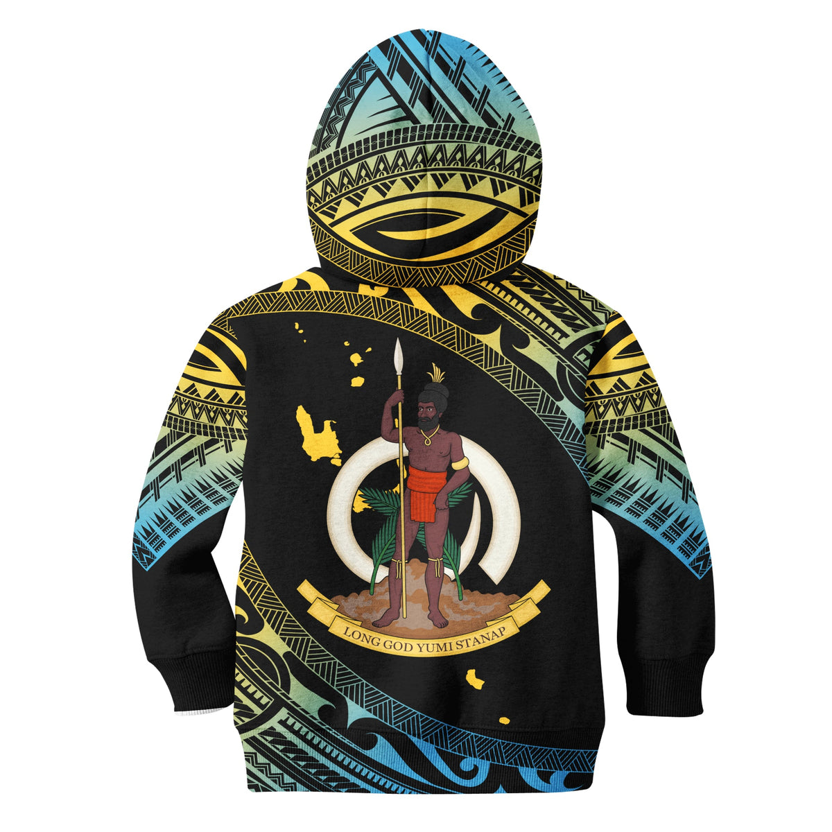 Vanuatu Proud To Be A Ni-Van - Polynesian Pattern KID Hoodie - Sanma Province LT7 - Polynesian Pride