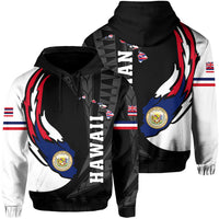 Hawaii Polynesian Coat of Arms Hoodie Ball Style Ver 2.0 Unisex Black - Polynesian Pride