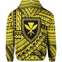 Polynesian Protect Mauna Kea Kanaka Maoli Hawaii Zip Hoodie Yellow Quarter Style - Polynesian Pride