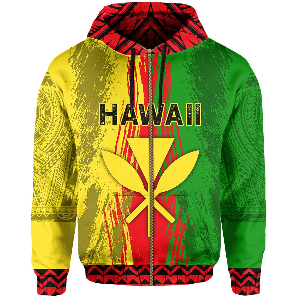 Personalized Hawaii Polynesian Kanaka Unisex Hoodie Zip - Polynesian Pride