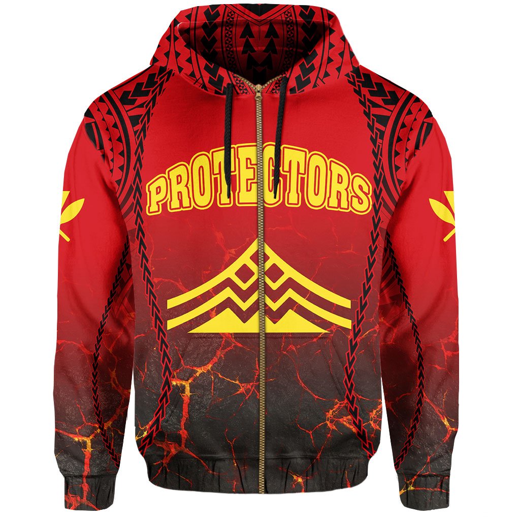 Polynesian Protect Mauna Kea Kanaka Hawaii Zip Hoodie - Polynesian Pride