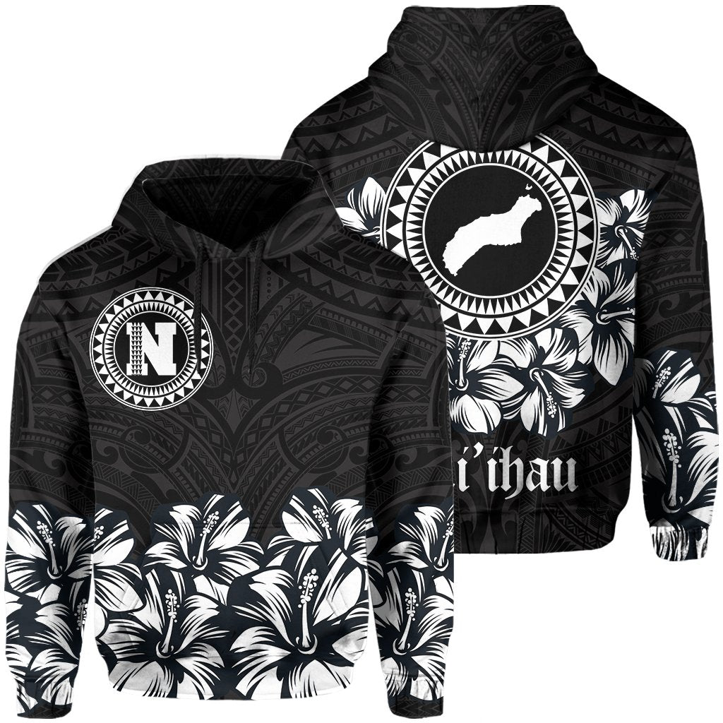 Niihau Map Hibiscus Polynesian Hoodie Lithe Style Unisex White - Polynesian Pride