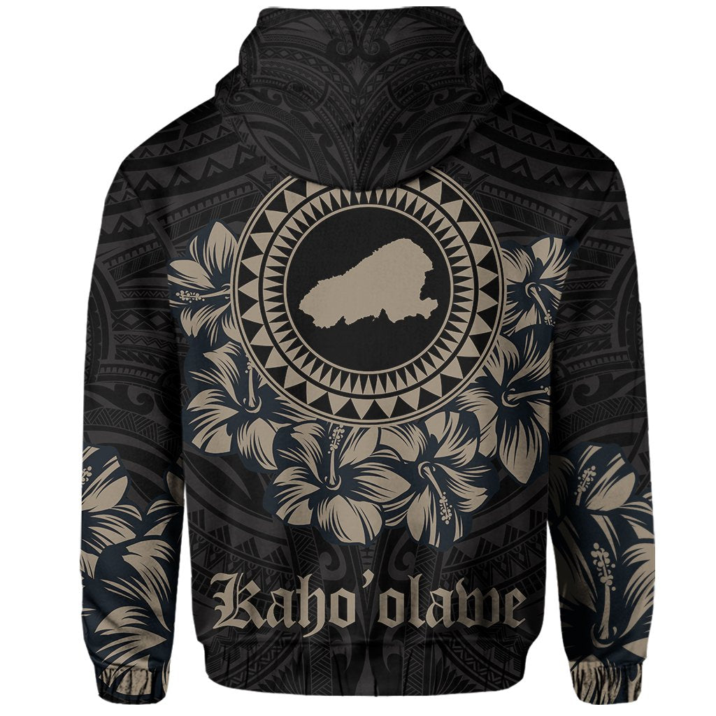Kahoolawe Map Hibiscus Polynesian Hoodie Lithe Style - Polynesian Pride