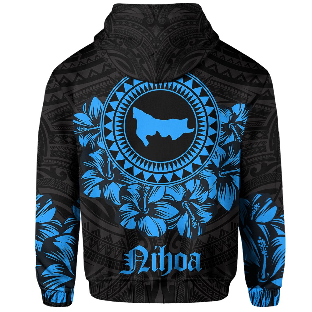 Nihoa Map Hibiscus Polynesian Hoodie Lithe Style - Polynesian Pride
