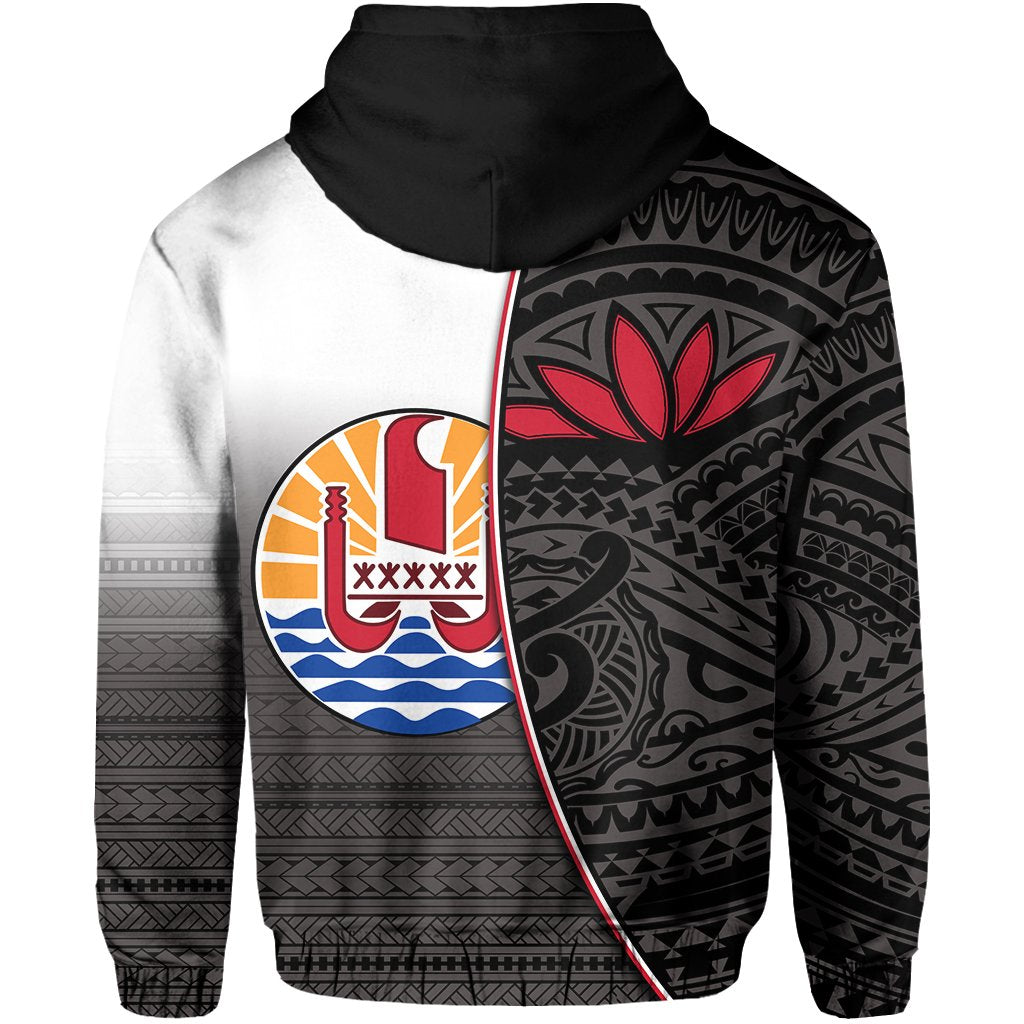 Tahiti Rugby Zip Hoodie Impressive Version Black - Polynesian Pride
