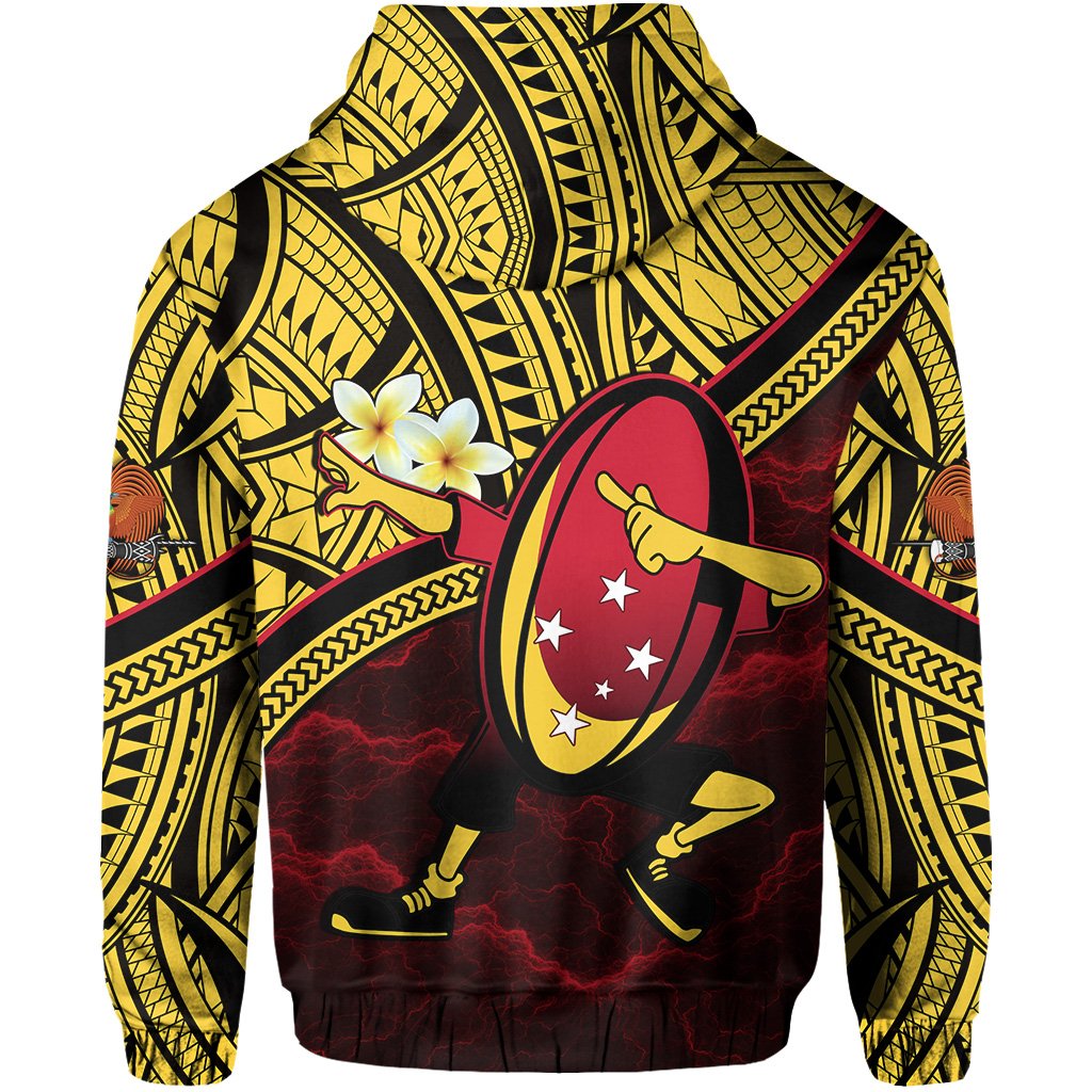 Papua New Guinea Rugby Zip Hoodie Style Dab Trend - Polynesian Pride