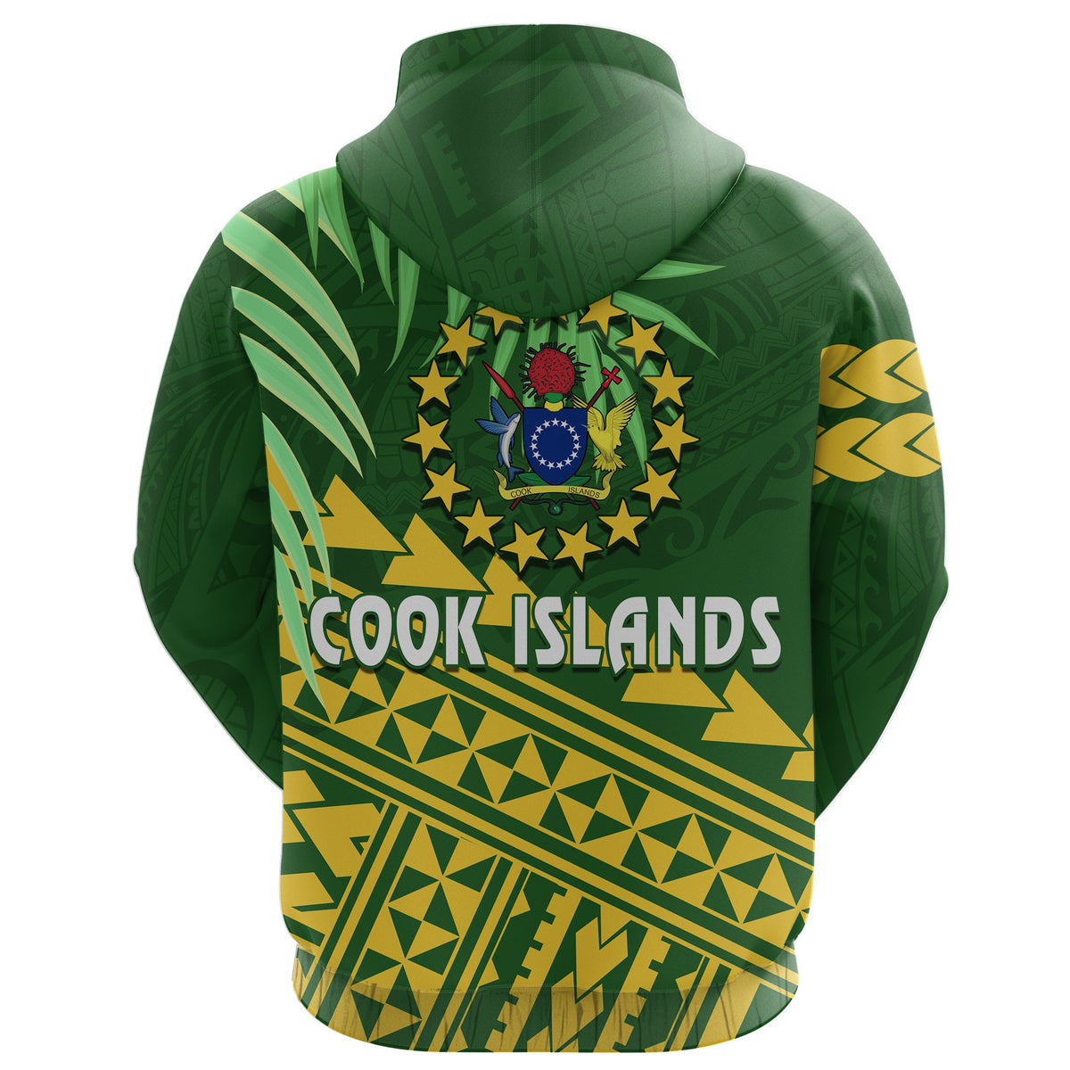 Cook Islands Rugby Zip Hoodie Coconut Leaves The Kukis - Polynesian Pride